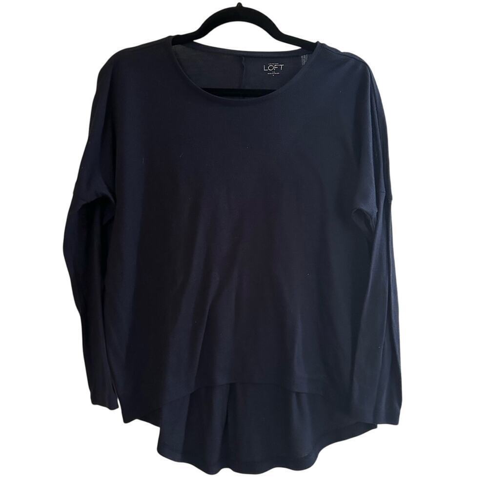 EUC- Navy Loft Long Sleeve Sheet Shirt